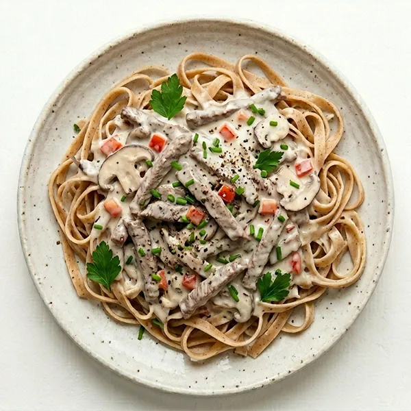 Beef Ala King With Whole Wheat Pasta